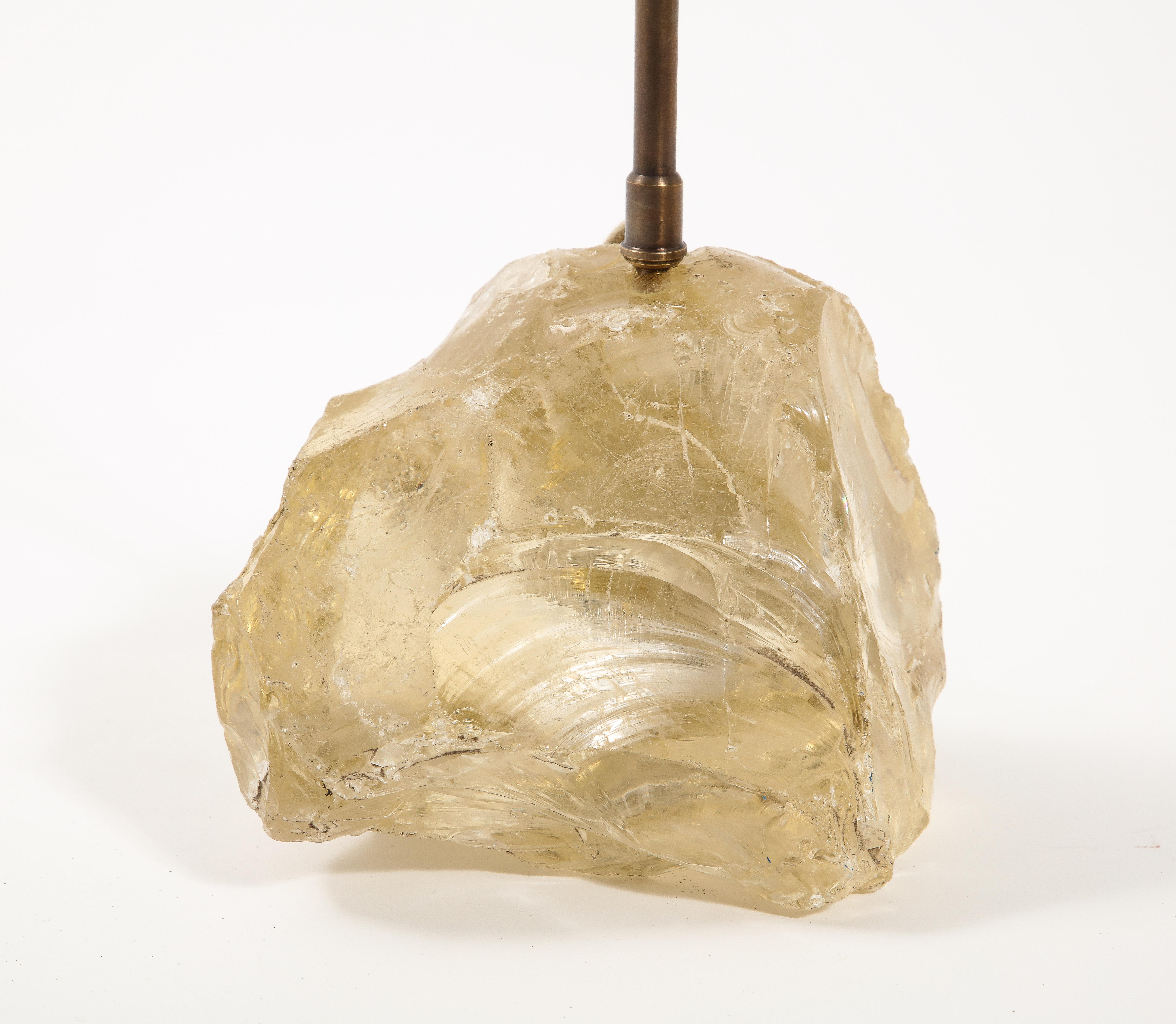 Block Crystal Tischlampe in der Art von JMF, Frankreich 1950er Jahre im Angebot 2