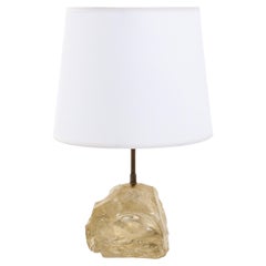 Block Crystal Table Lamp in the Manner of JMF, France 1950's