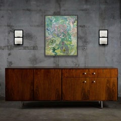 'Block Double Metal' Modello #145 Sconce di alabastro alla maniera di Pierre Chareau