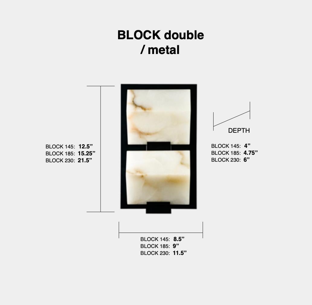Wandleuchter „Block Double Metal'' Modell #185 in der Art von Pierre Chareau (21. Jahrhundert und zeitgenössisch) im Angebot