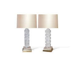 Block Form Rock Crystal Lamps by Phoenix