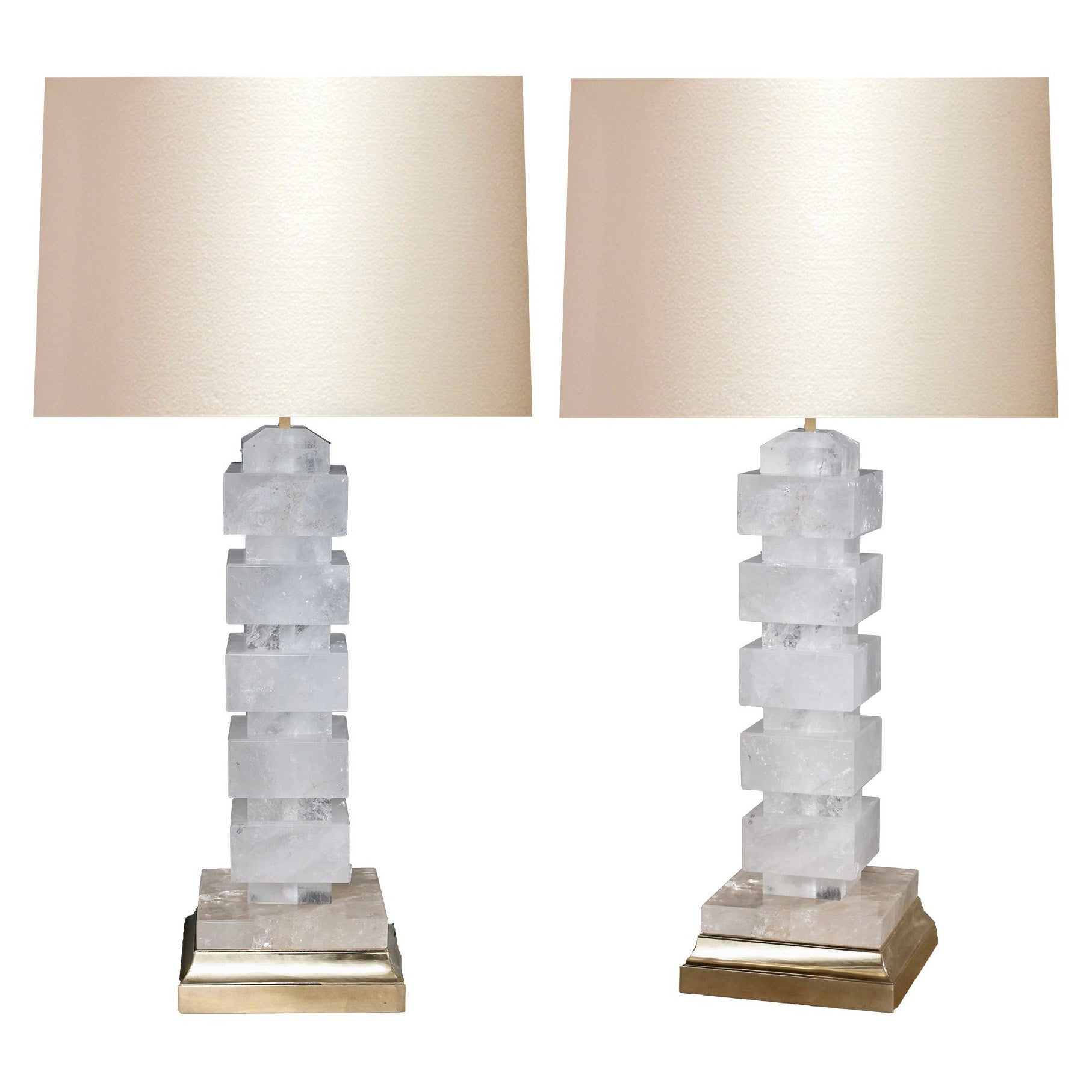 Block Form Rock Crystal Lamps by Phoenix