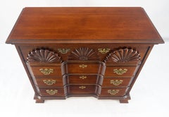 Block Front Carved Decorated Scallops Bracket Feet Bachelor Chest Dresser MINT