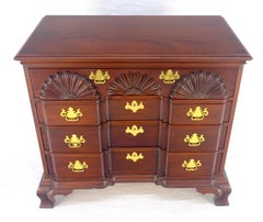 Block Front Carved Scallops Brass Drop Pulls 4 Drawers Bachelor Chest MINT!