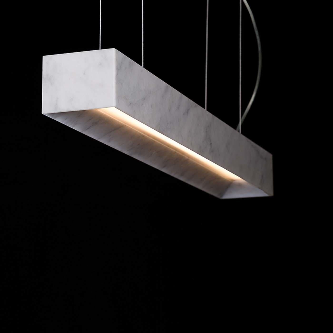 Italian Block Long Suspension Lamp by Gerardo Mari