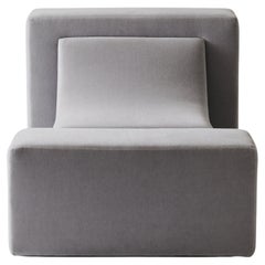 Block Lounge Chair Upholstered in Maharam Velvet Mohair by Estudio Persona