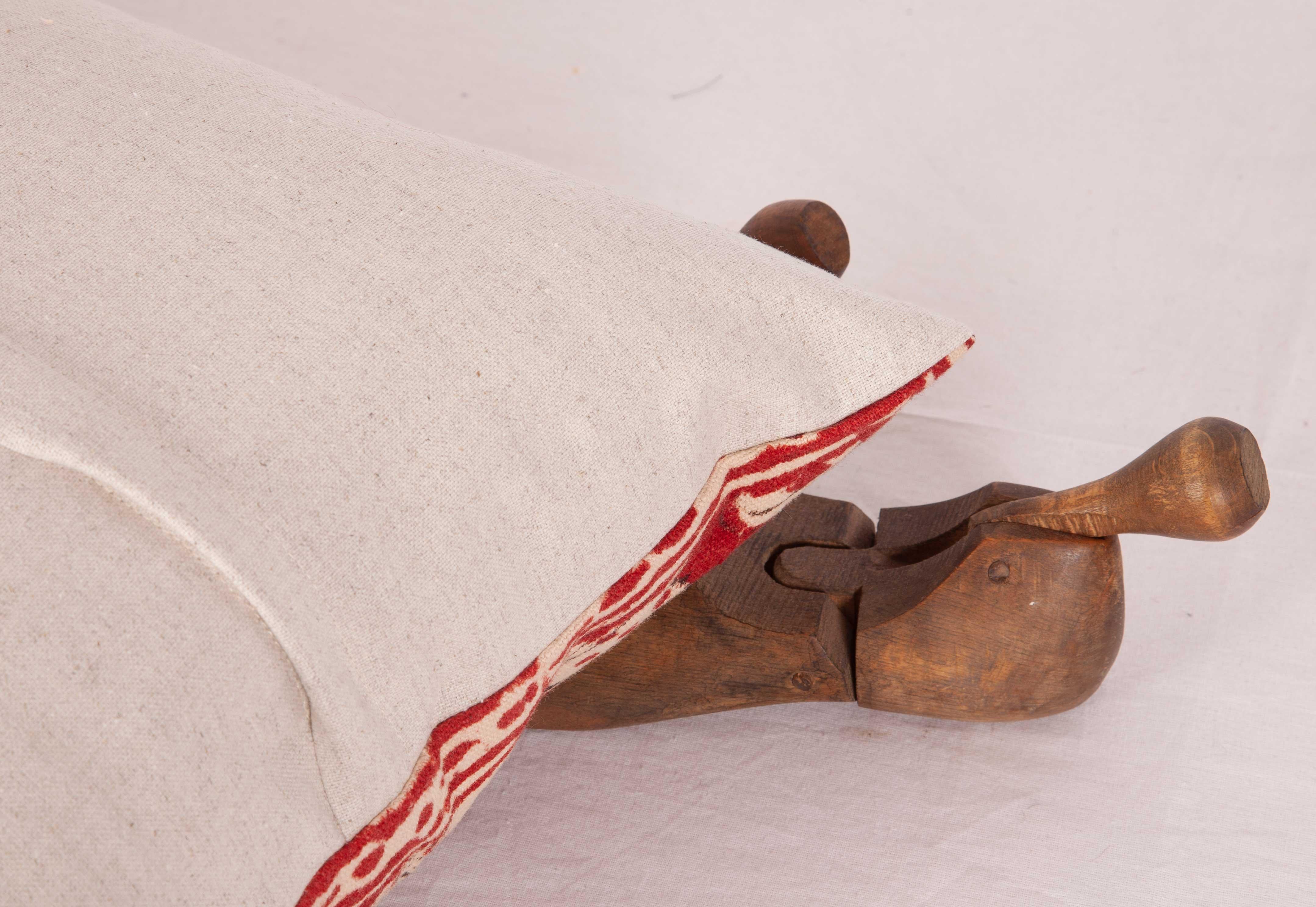 Cotton Block Print Lumbar Pillow Case made from an Uzbek Print, Early 20th Century
