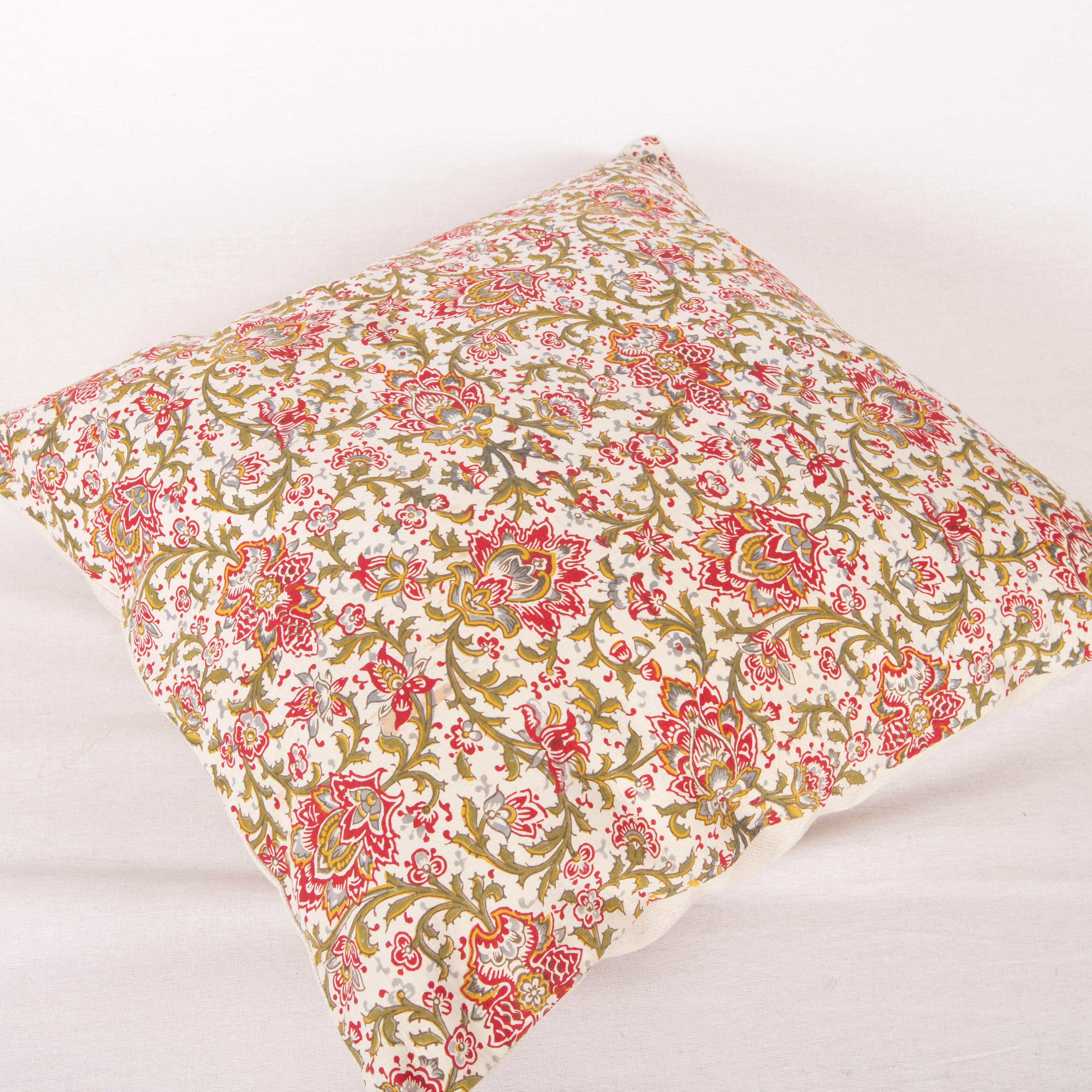 Cotton Block Print Pillow Case, Early 20th C. India