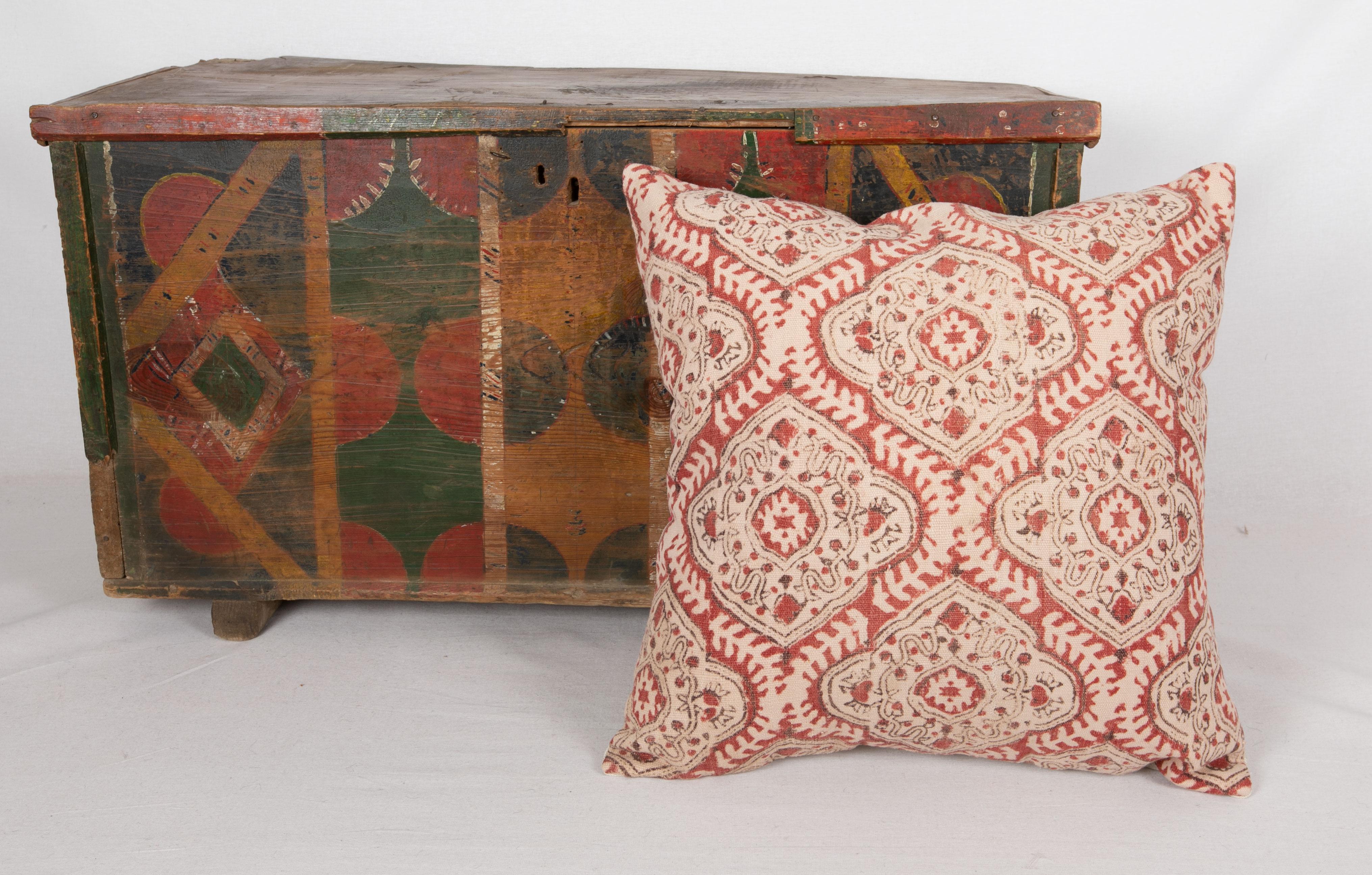 Block Printed Cotton Pillow Cover, Uzbekistan, 1930s 2