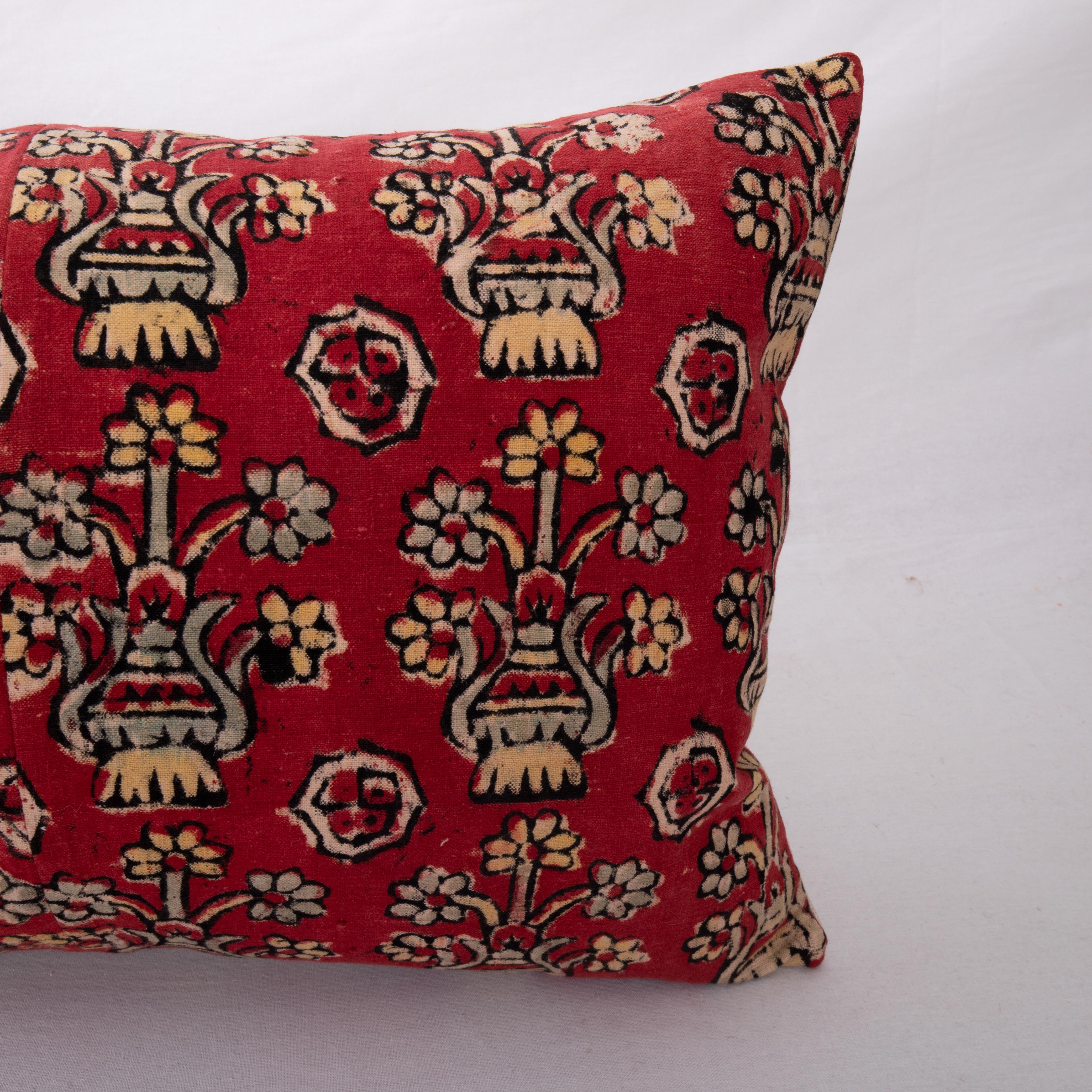 Turkish Block Printed Lumbar Pillow Cover from Western Anatolia, Turkey, 1st Half 20th C For Sale