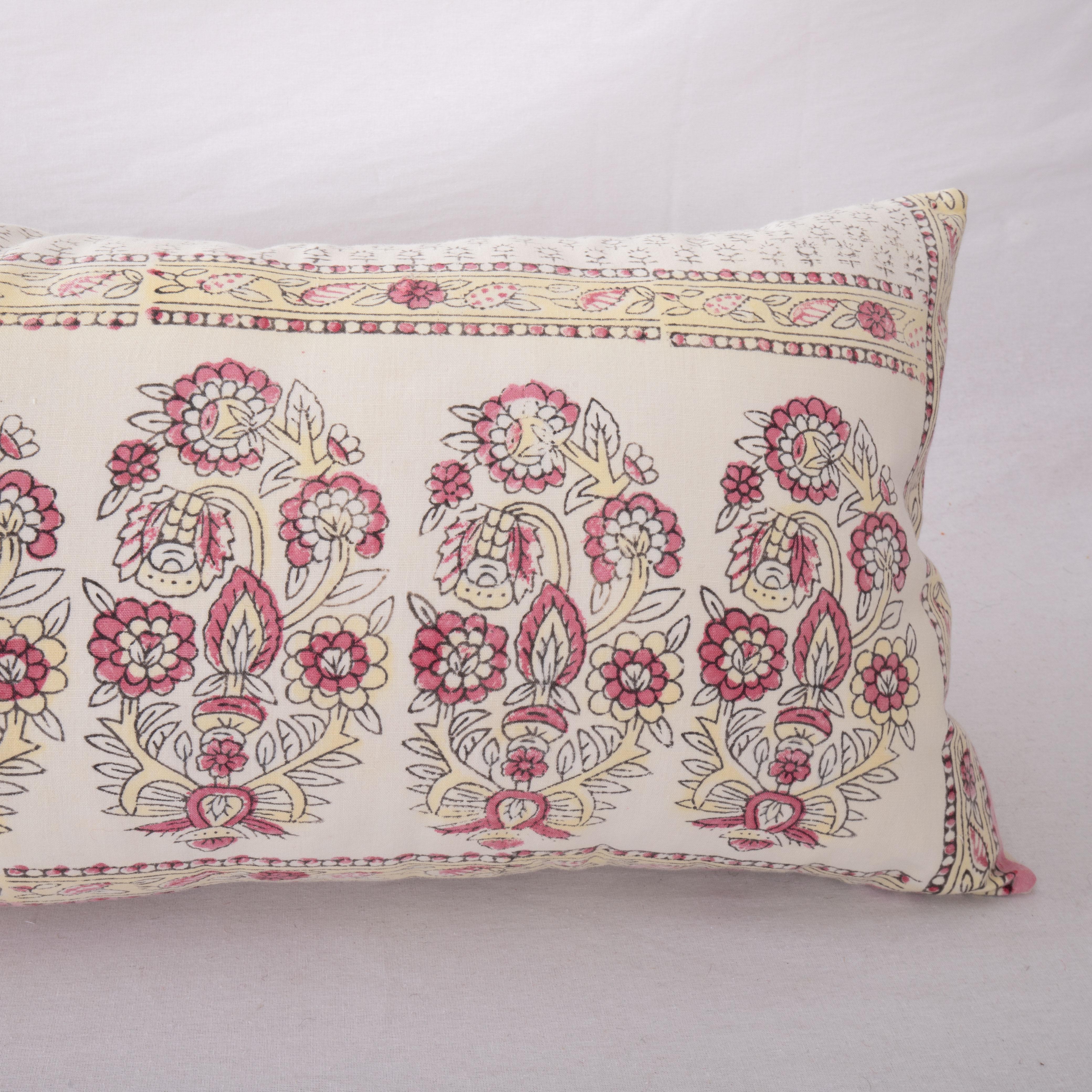 Turkish Block Printed Lumbar Pillow Cover from Western Anatolia, Turkey, 1st Half 20th C For Sale