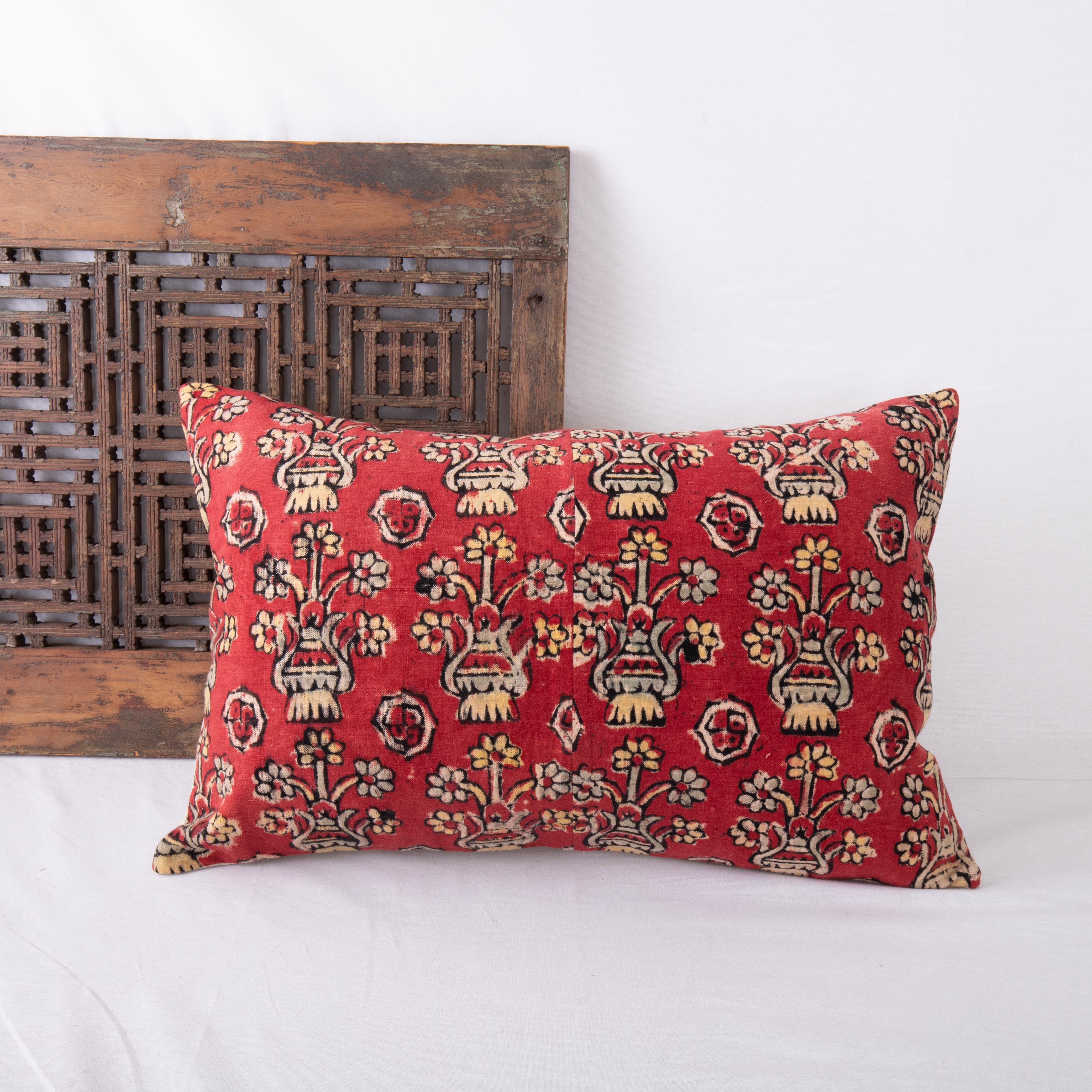 20th Century Block Printed Lumbar Pillow Cover from Western Anatolia, Turkey, 1st Half 20th C For Sale