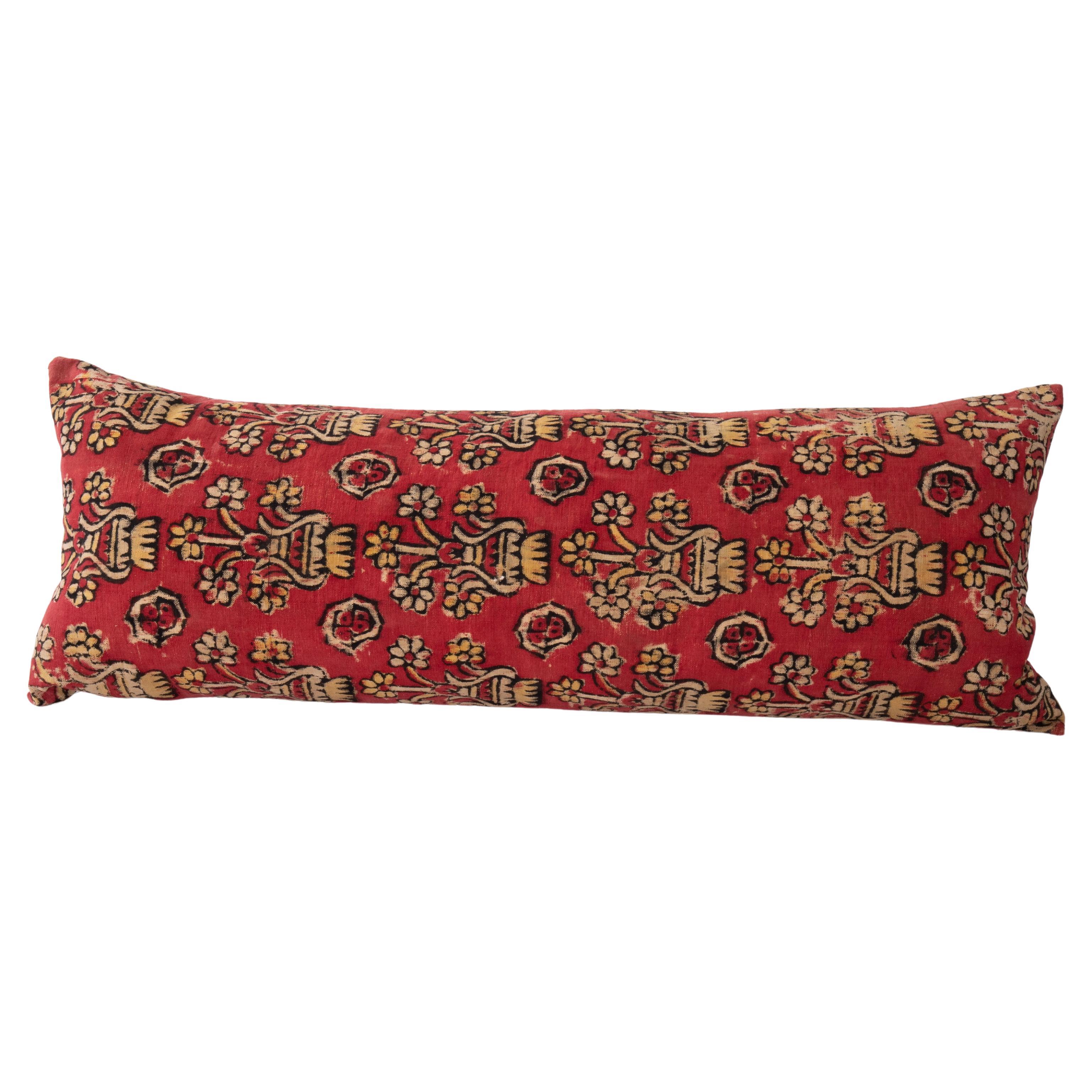 Block Printed Lumbar PillowCover from WesternAnatolia Turkey 1stHalf 20thCentury