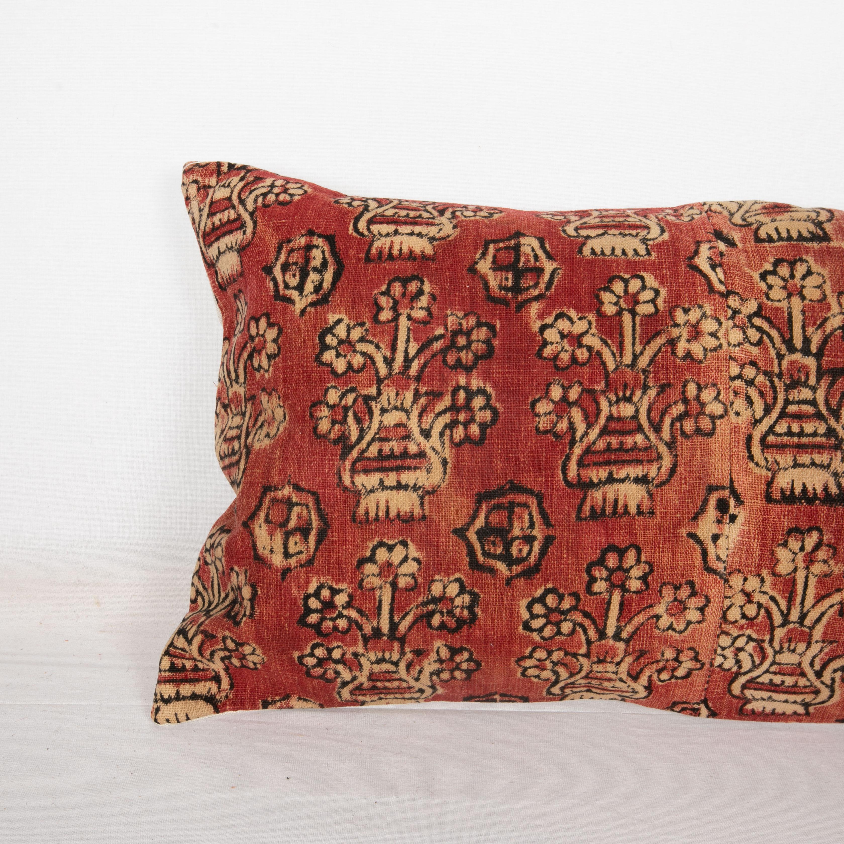 Rustic Block Printed Pillow Cover, Western Anatolia, Turkey, E 20th C. For Sale