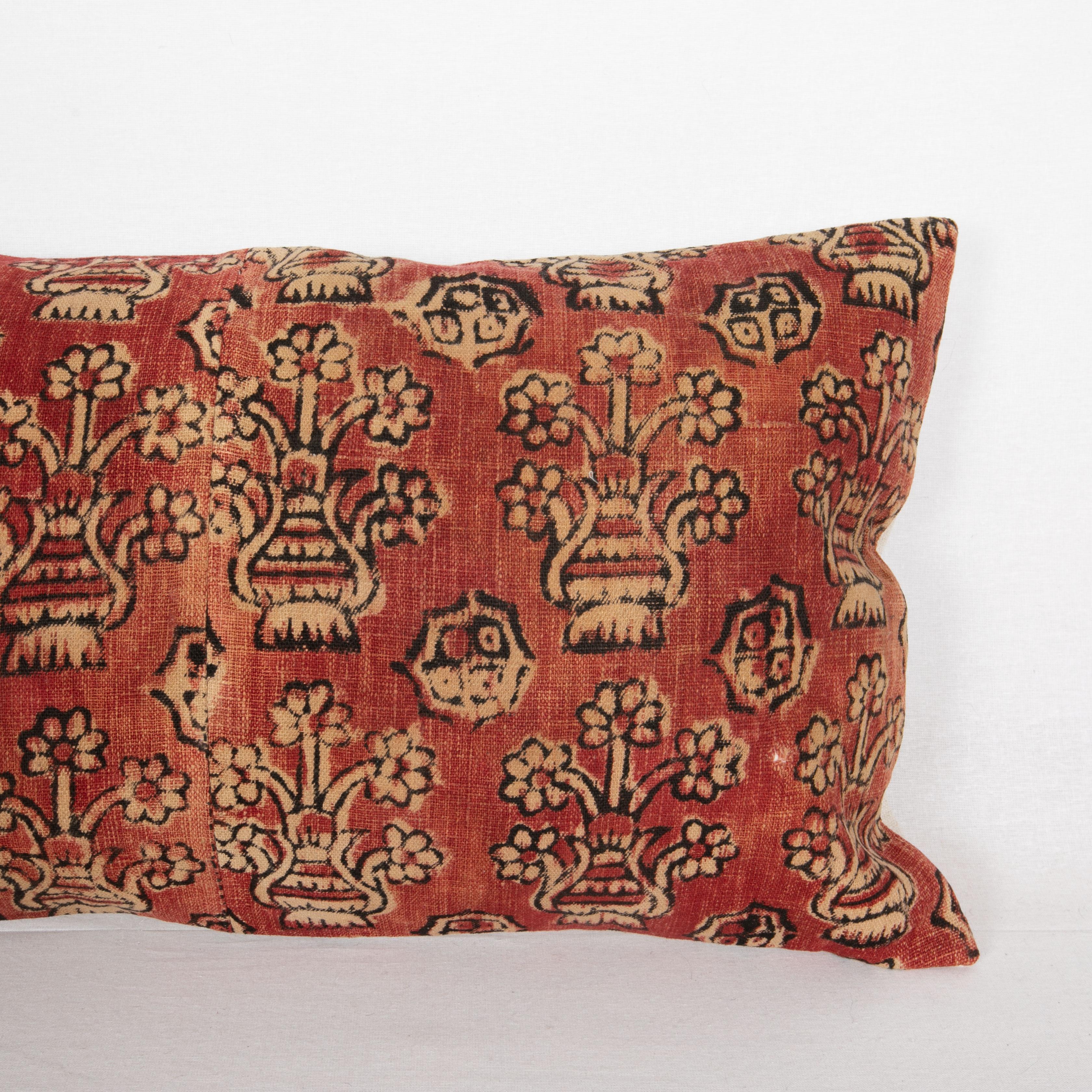 Turkish Block Printed Pillow Cover, Western Anatolia, Turkey, E 20th C. For Sale