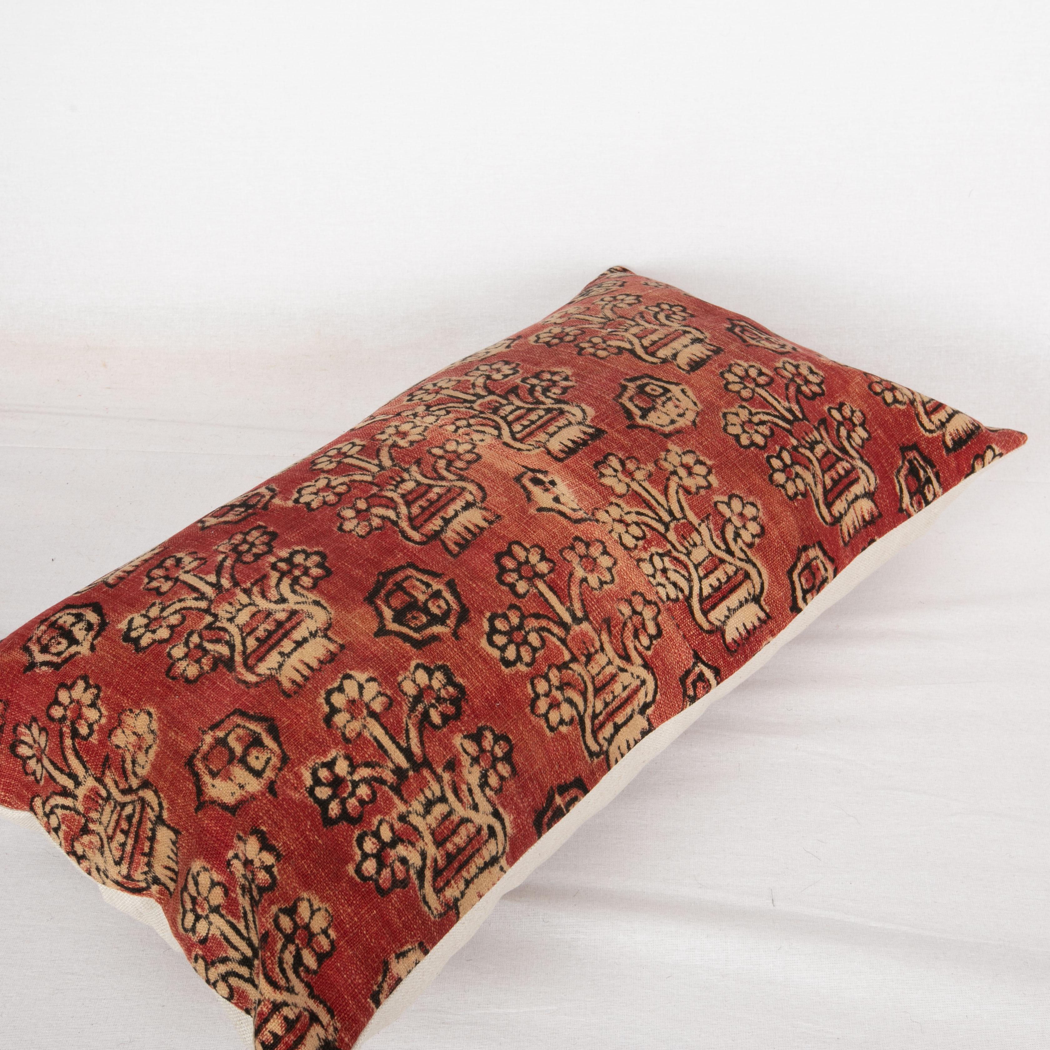 Kalamkari Couvercle d'oreiller imprimé en blocs, Anatolie occidentale, Turquie, E 20e siècle en vente
