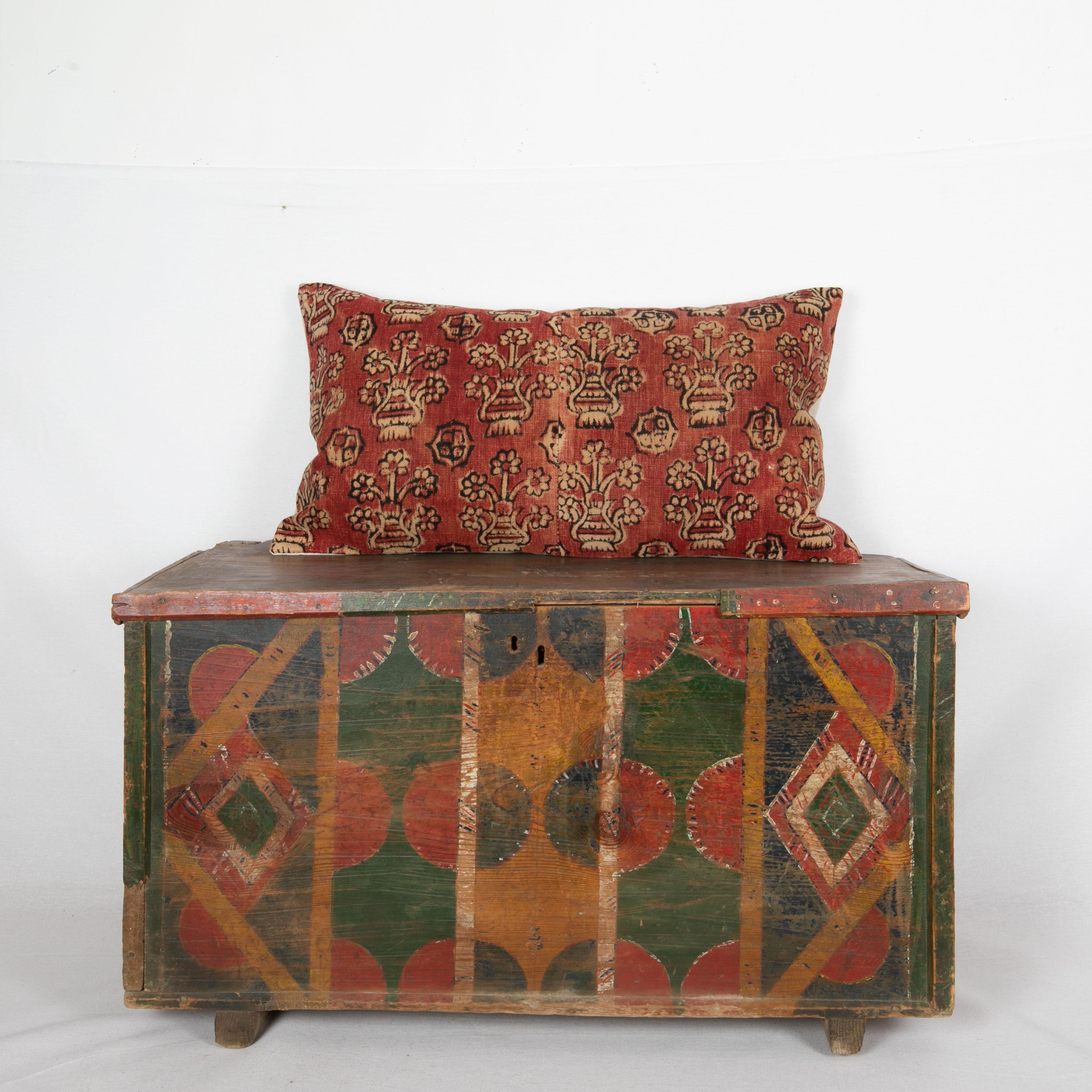 20th Century Block Printed Pillow Cover, Western Anatolia, Turkey, E 20th C. For Sale