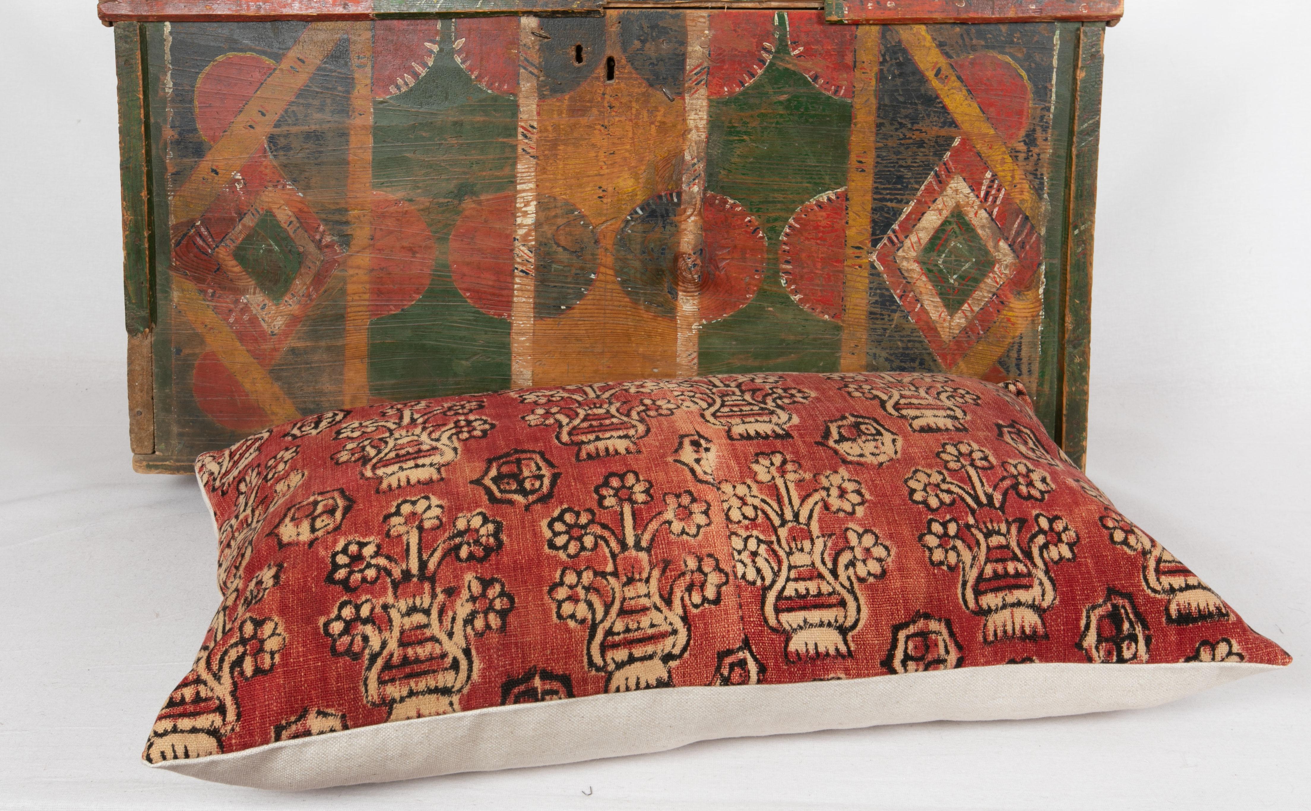 Cotton Block Printed Pillow Cover, Western Anatolia, Turkey, E 20th C. For Sale