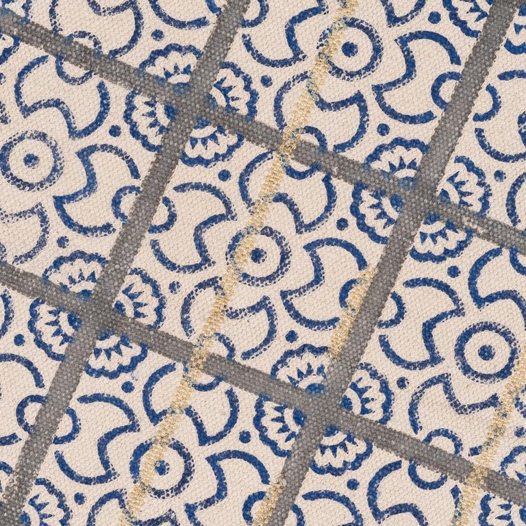 Block Printed Zeppelin Rug in Blush Small For Sale at 1stDibs