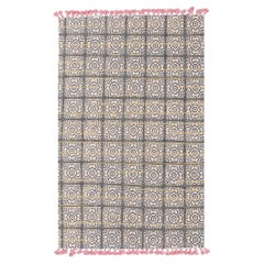 Block Printed Zeppelin Rug in Blush Small