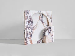 Contemporary Square Calacatta Viola Block Sconce by Henry Wilson