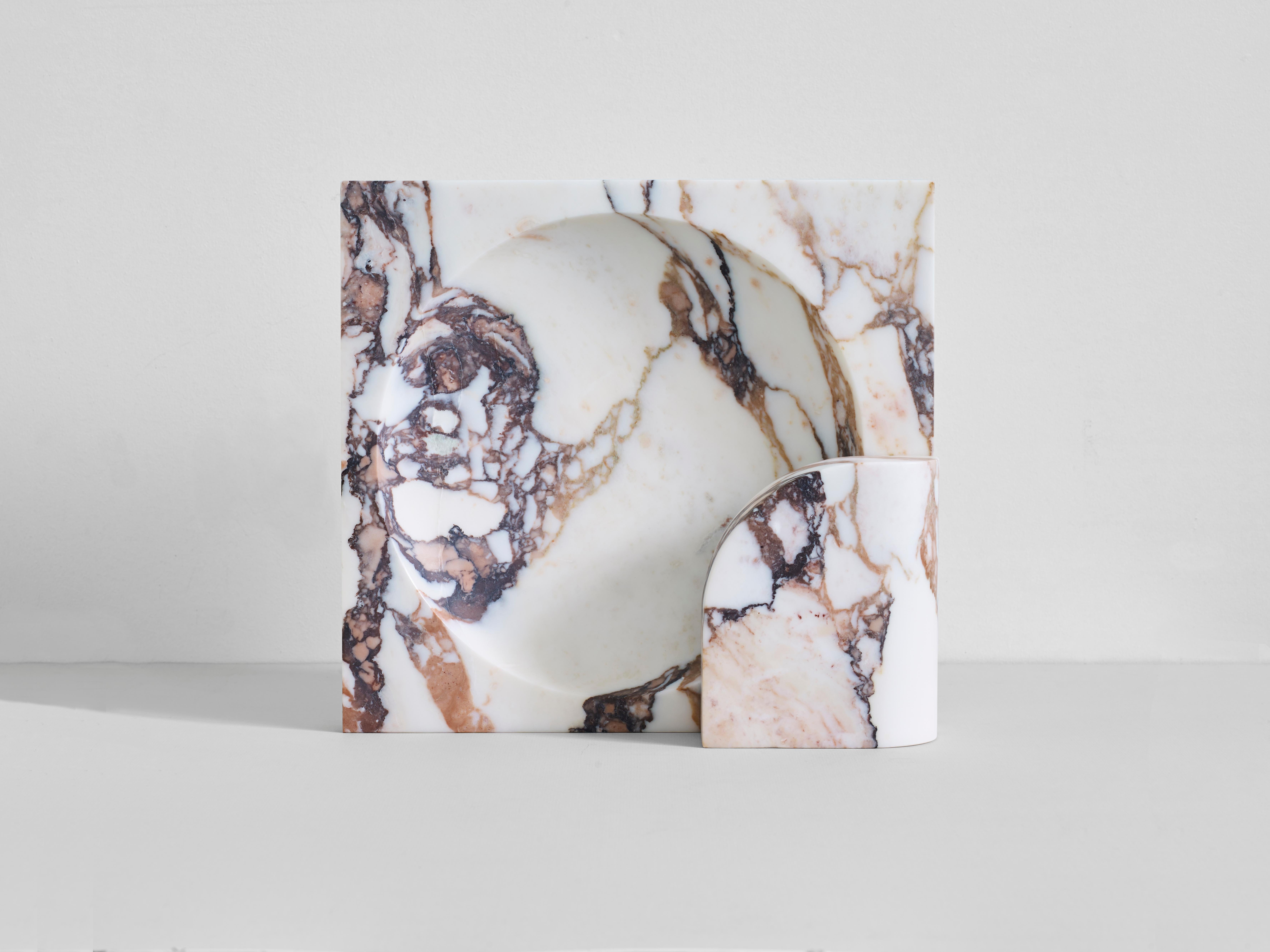 Modern Block Sconce in Calacatta Viola Marble by Henry Wilson