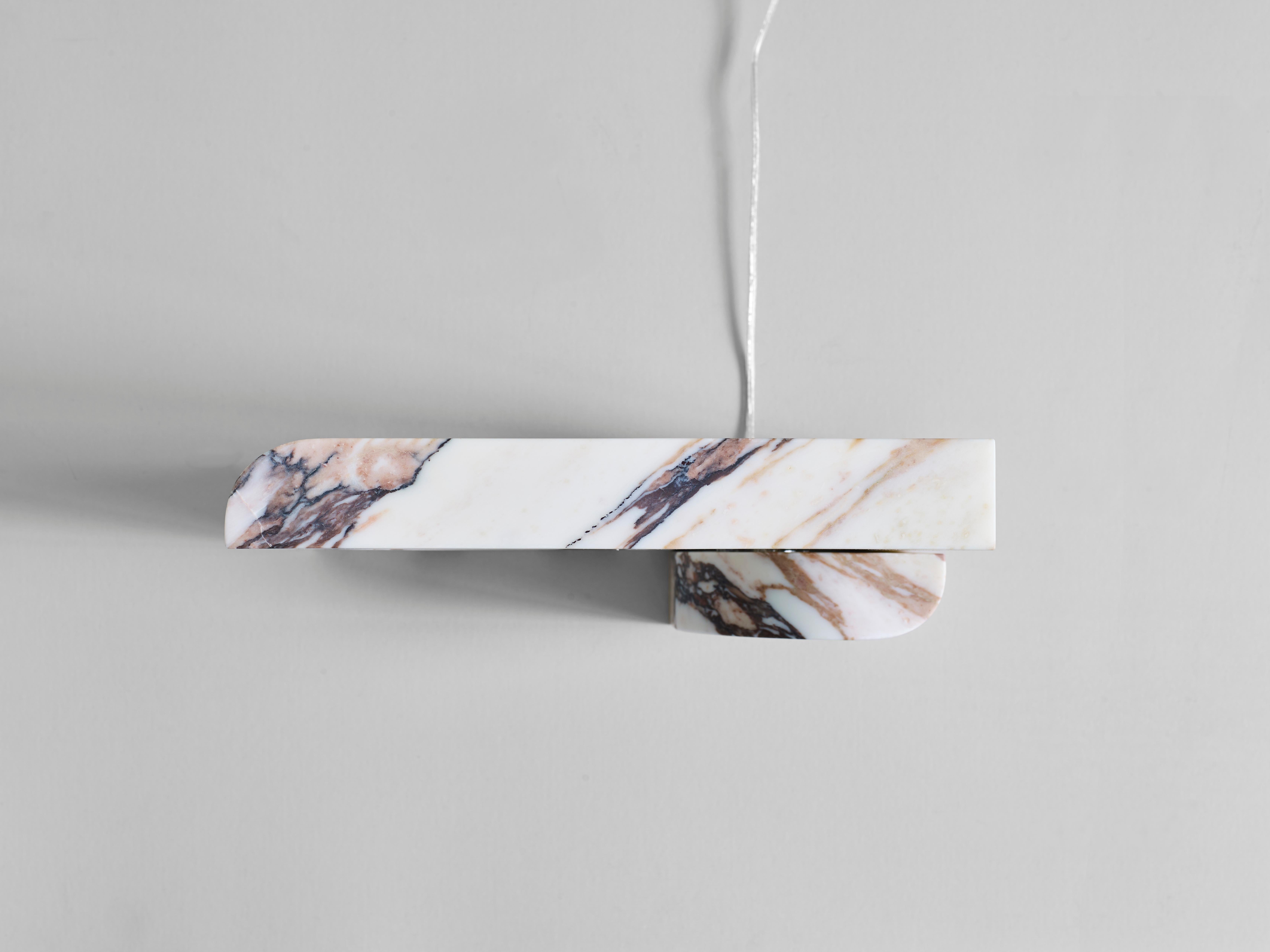 Block Sconce in Calacatta Viola Marble by Henry Wilson In New Condition In Geneve, CH