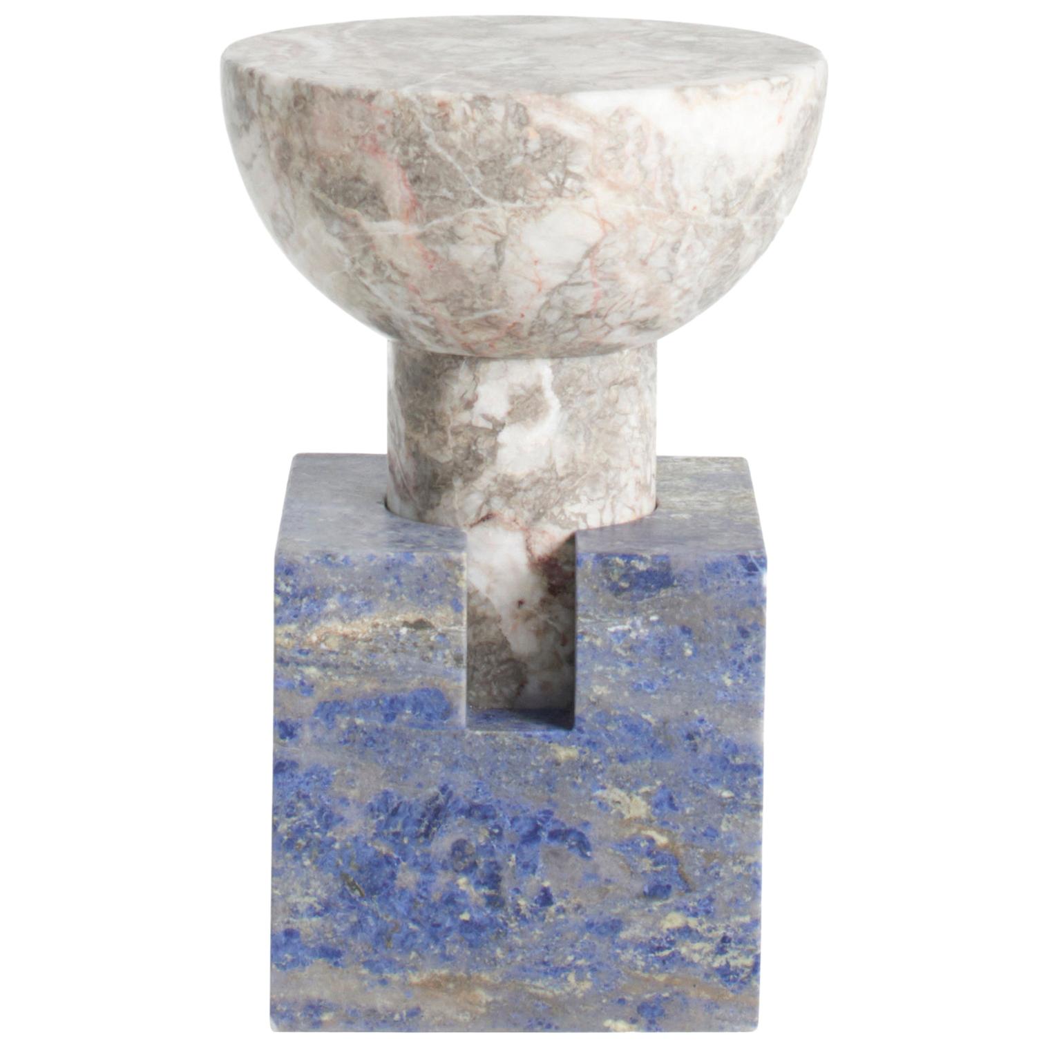 Block Side Table in Marble by Anna Karlin, Made in Italy For Sale