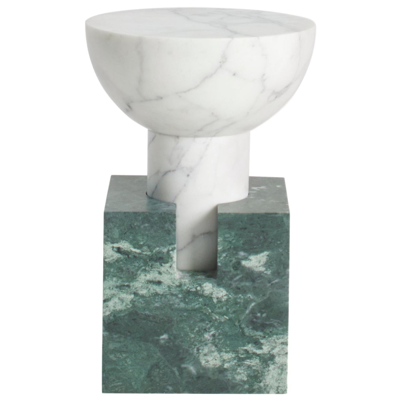 Block Side Table in Marble by Anna Karlin, Made in Italy