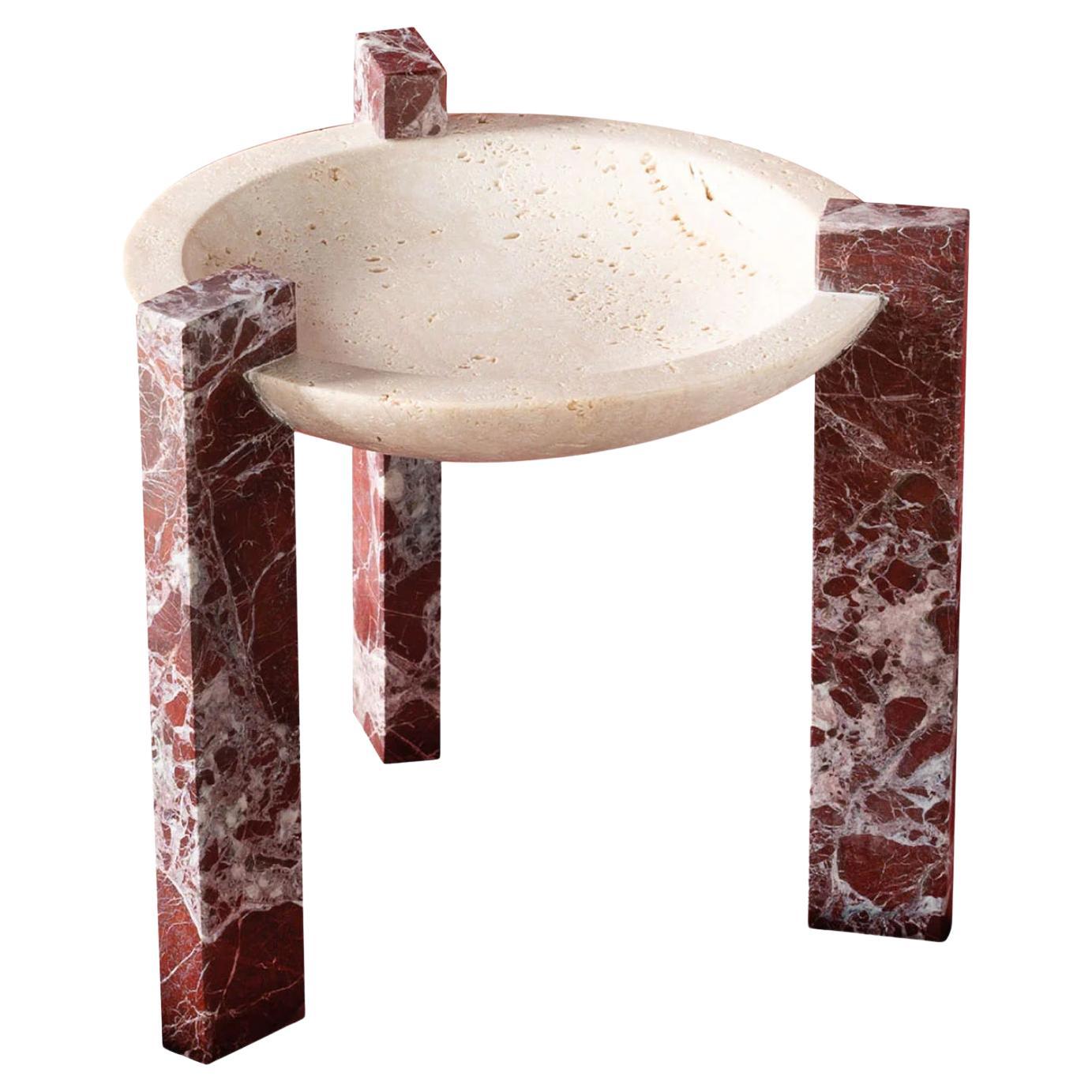 Centrotavola in travertino alto Block Stand di Studionudo