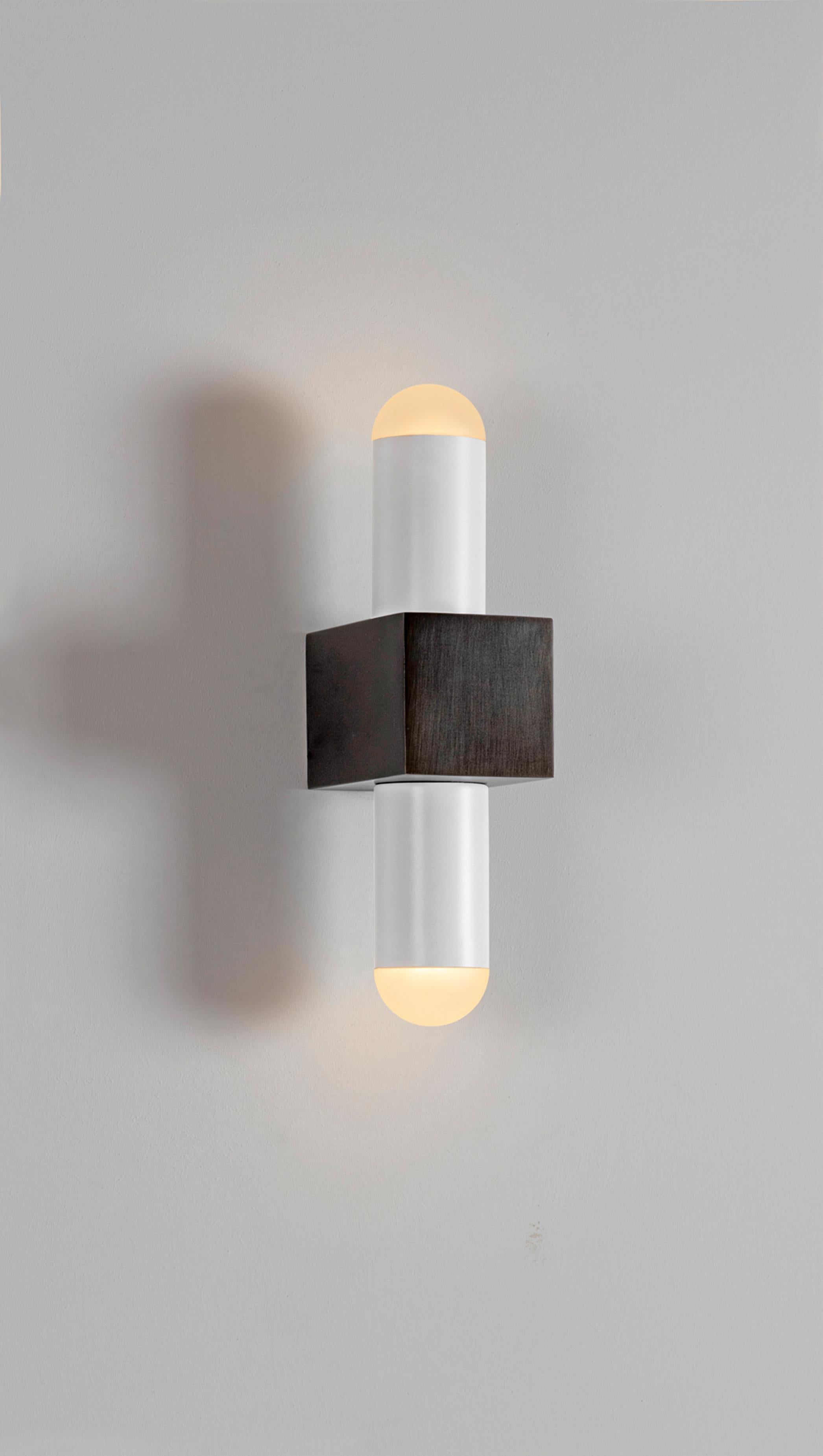 British Block Wall Lamp by Square in Circle For Sale