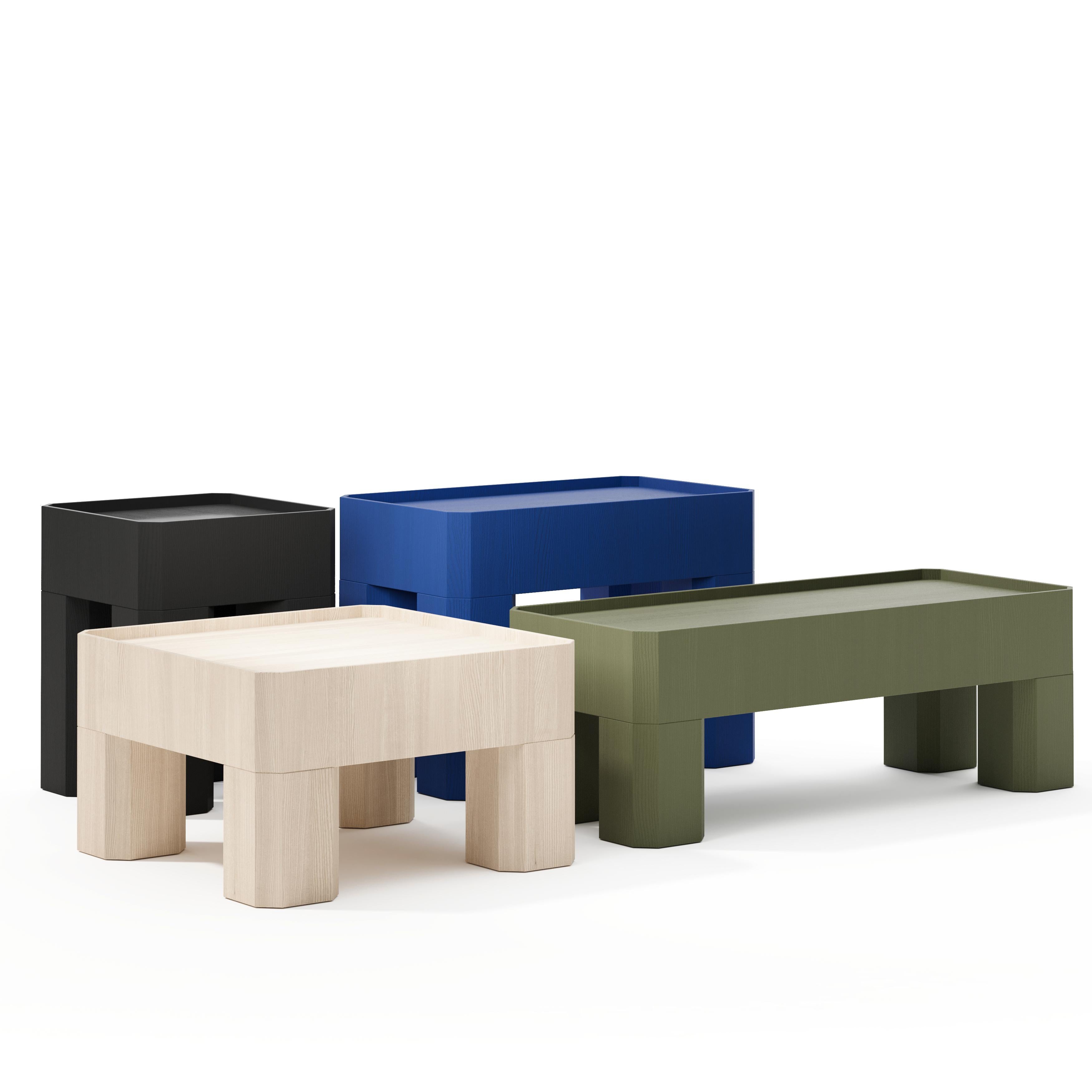 Moderne Table basse en bois en forme de bloc 40x100 cm par Joyf en vente