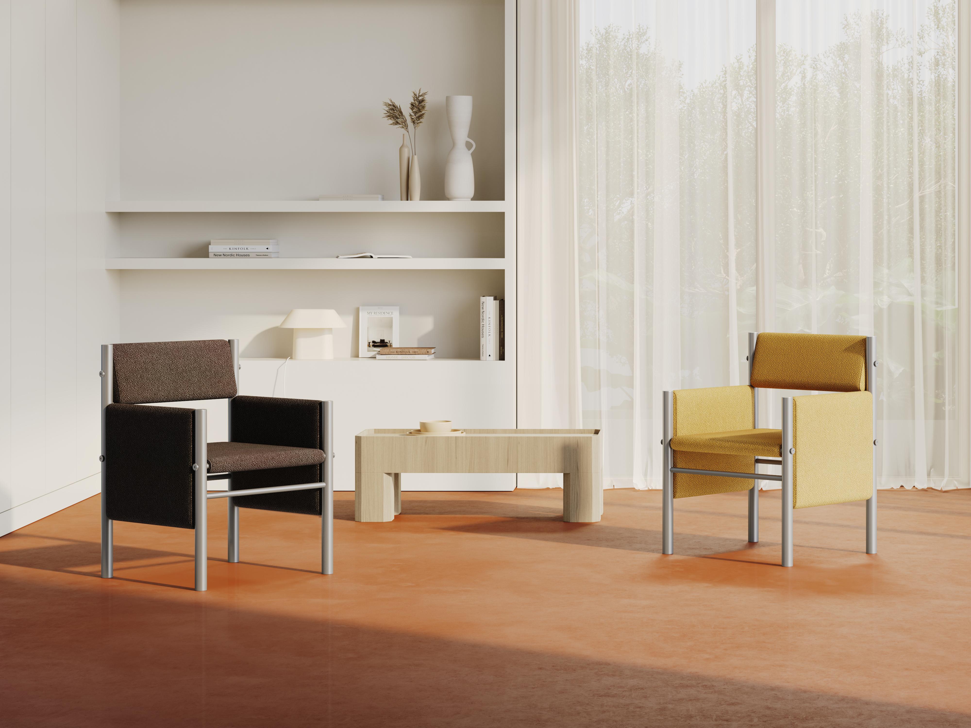 Verni Table basse en bois en forme de bloc 40x70 cm par Joyf en vente