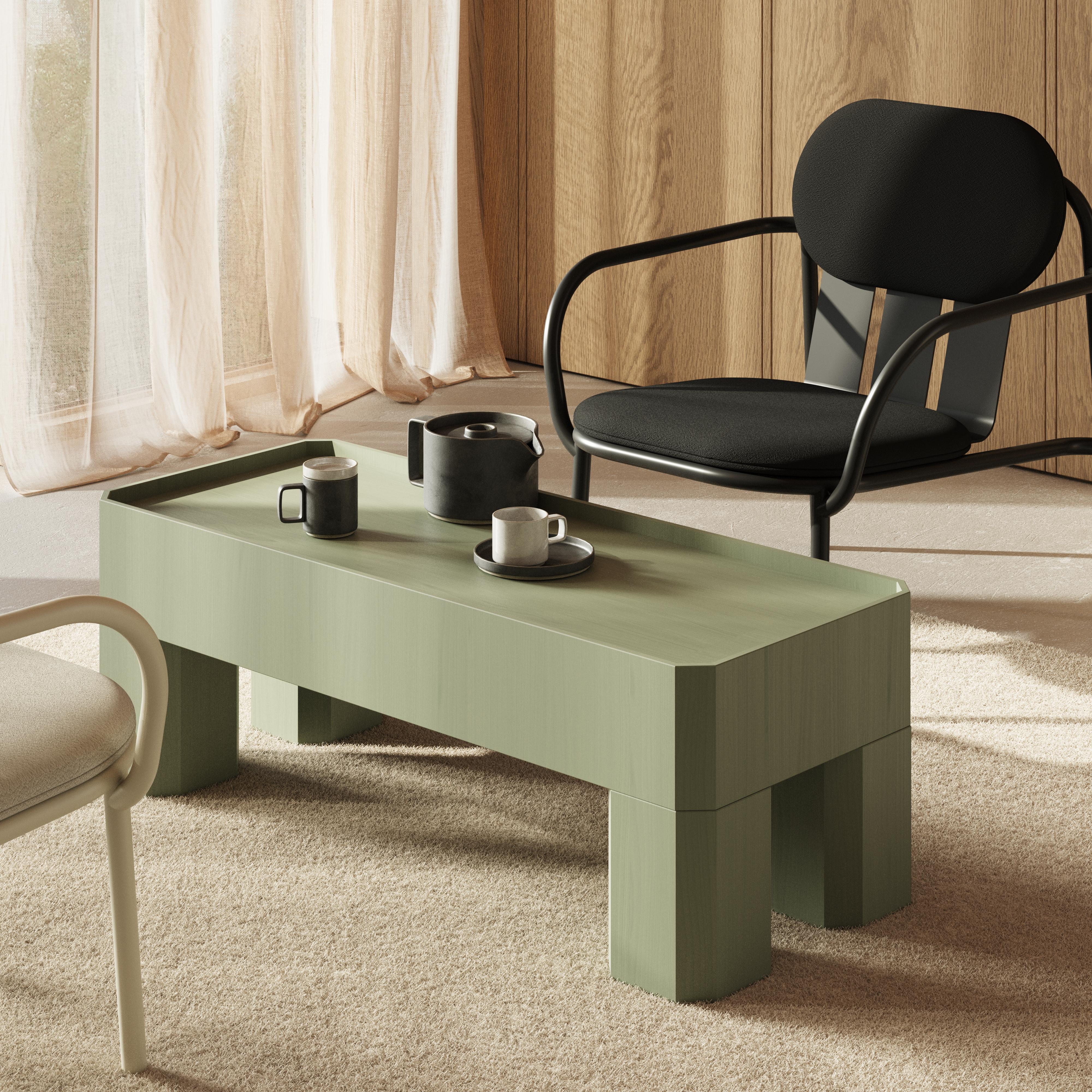 Contreplaqué Table basse en bois en forme de bloc 40x70 cm par Joyf en vente