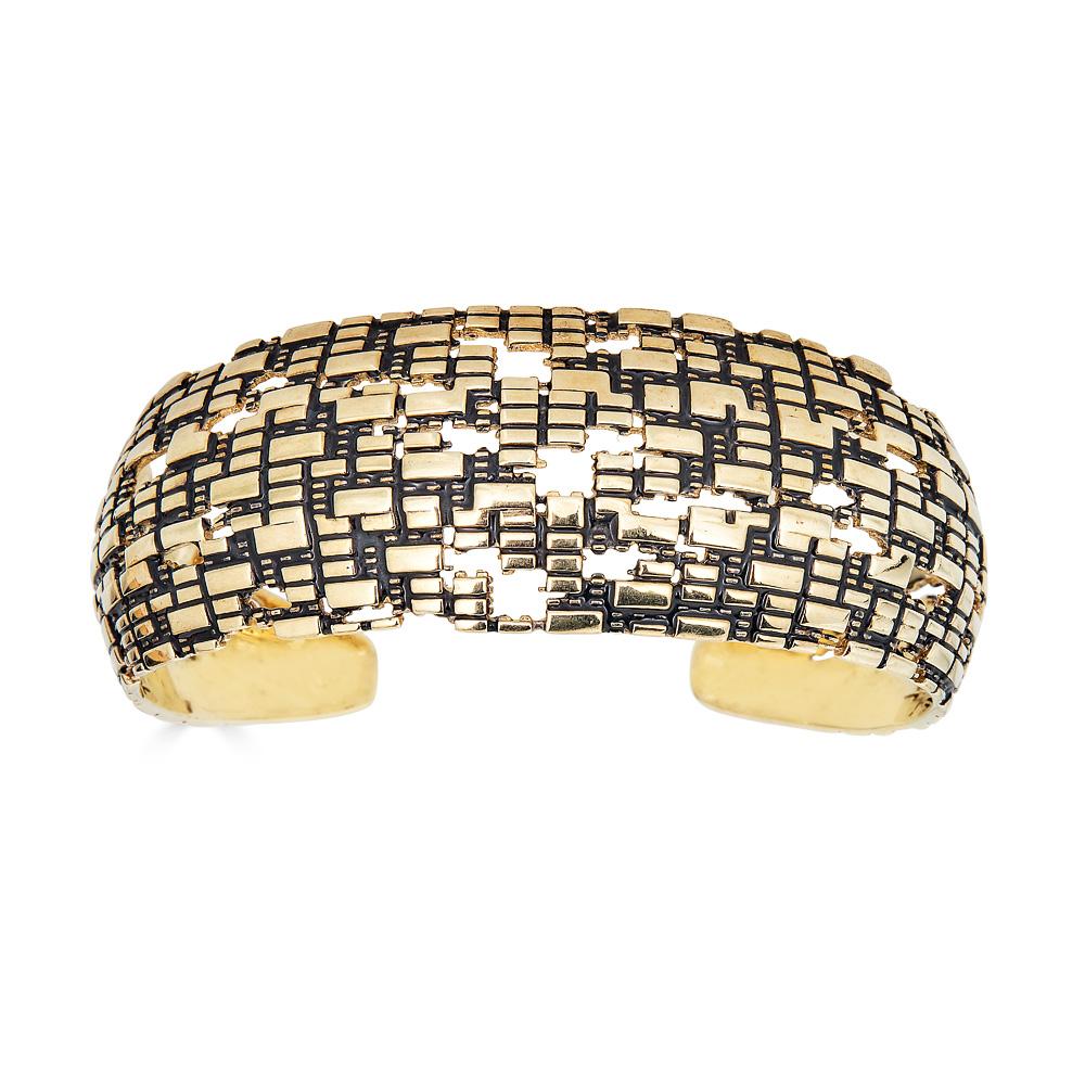 Blockchain 18 Karat Gold Cuff For Sale 1