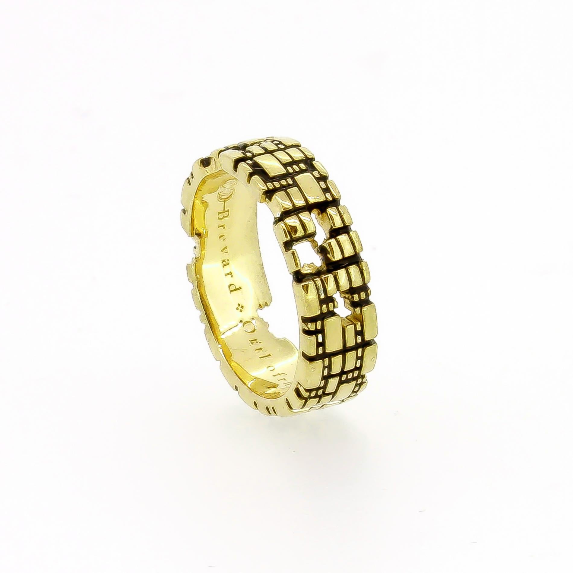 Women's or Men's Bitcoin Blockchain 18K Gold Torus Ring For Sale