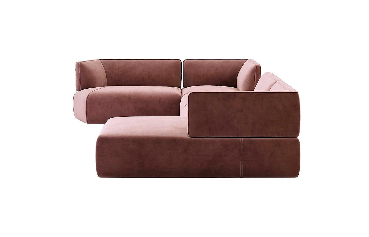 Extra Deep Sectional Sofa In Custom Velvet Color For Sale 5