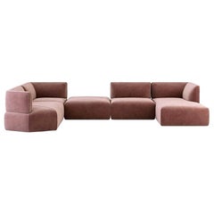 Blocks Modular Sofa Offered in Taupe Cotton Velvet