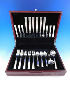 Blok, Georg Jensen Juego de Cubiertos de Plata de Ley para 6 Servicio de Cena de 36 Piezas