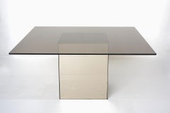 Blok Mirror Dining Table Designed by Nanda Vigo for Acerbis, Italy