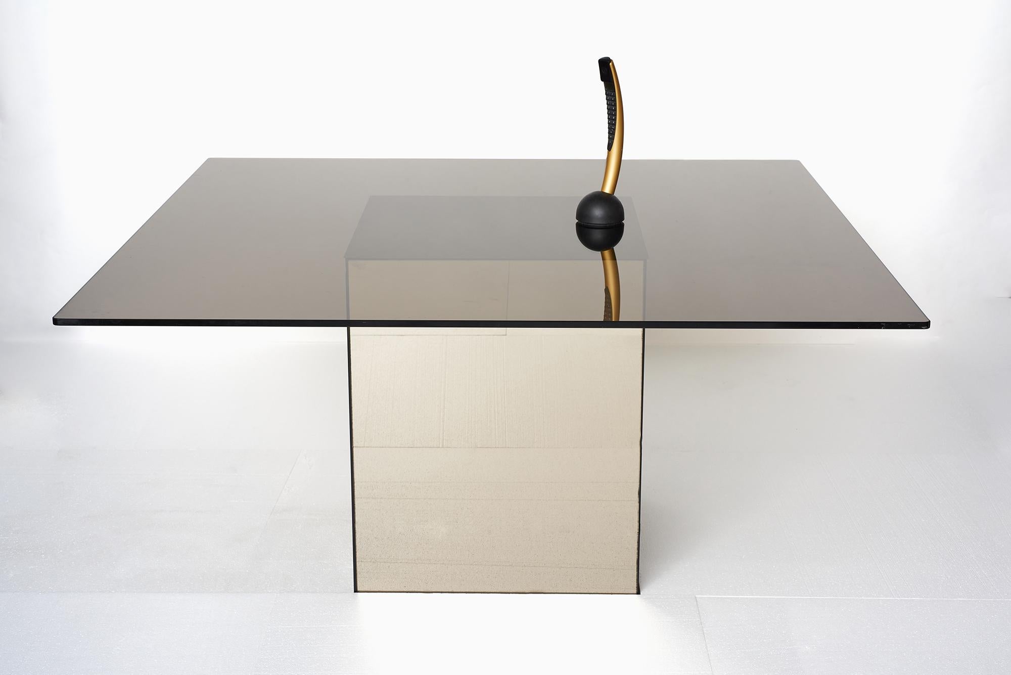 Modern Blok Mirror Dining Table Designed by Nanda Vigo for Acerbis, Italy