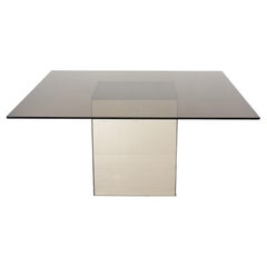 Blok Mirror Dining Table Designed by Nanda Vigo for Acerbis, Italy