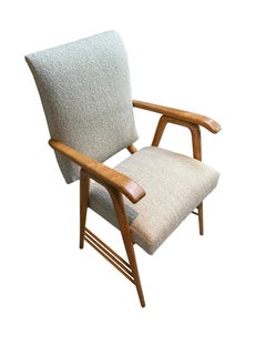 Blond Ash Desk Chair Style Of Gio Ponti, Italy, 1940s