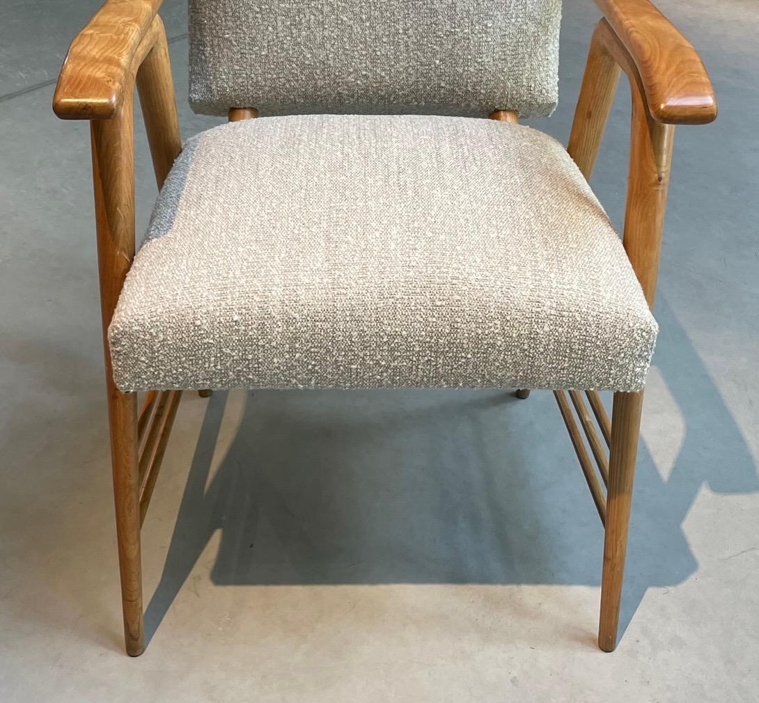 Blond Ash Desk Chair Style Of Gio Ponti, Italy, 1940s For Sale 1
