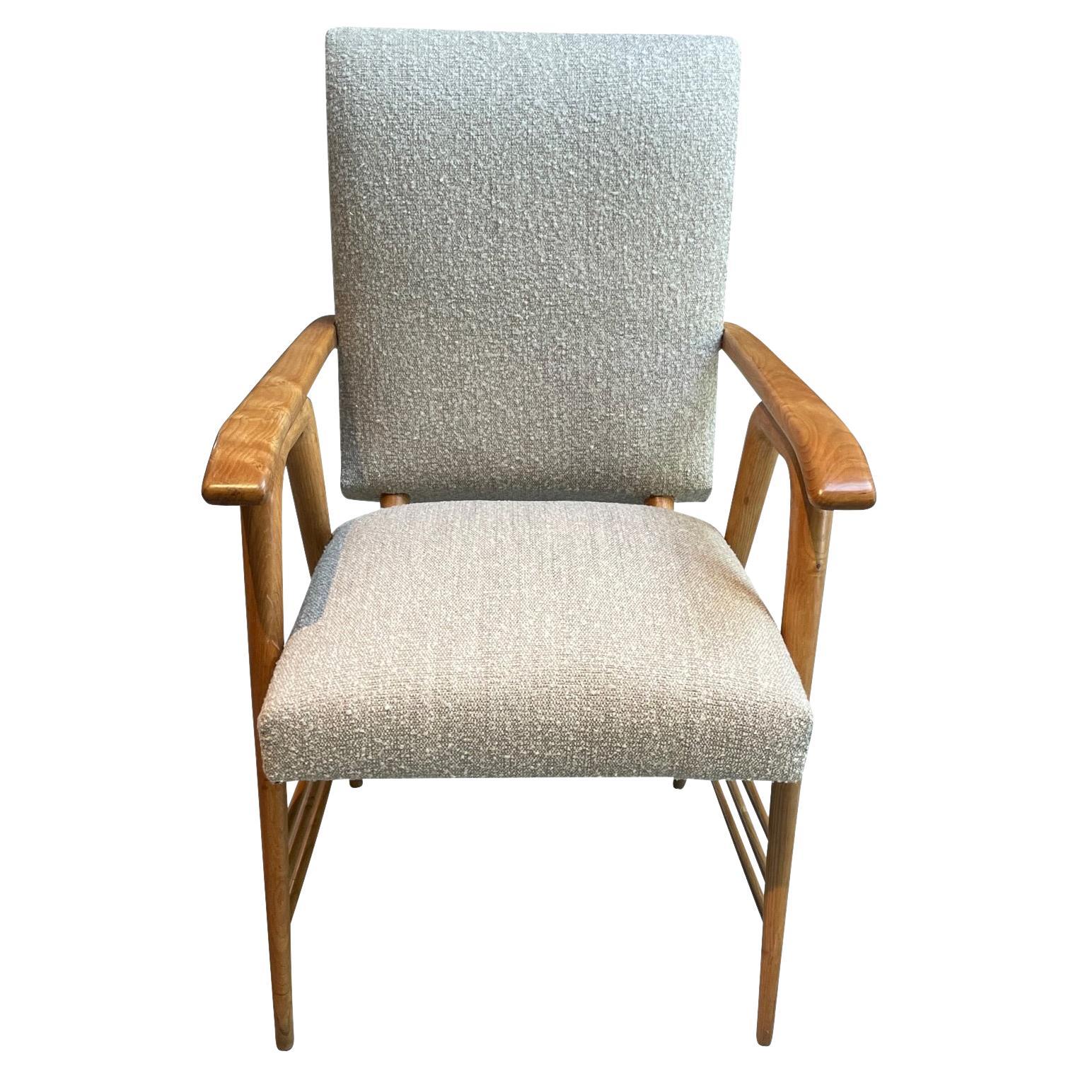 Blond Ash Desk Chair Style Of Gio Ponti, Italy, 1940s For Sale