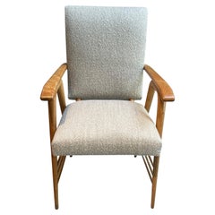 Blond Ash Desk Chair Style Of Gio Ponti, Italy, 1940s