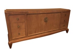 Blond Ash Jules Leleu Credenza, France, 1940s