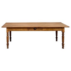 Blond french walnut farmhouse table – circa 1900
