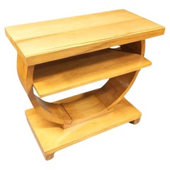 Blond Geometric Art Deco Side Table by Gilbert Rohde for Brown Saltman