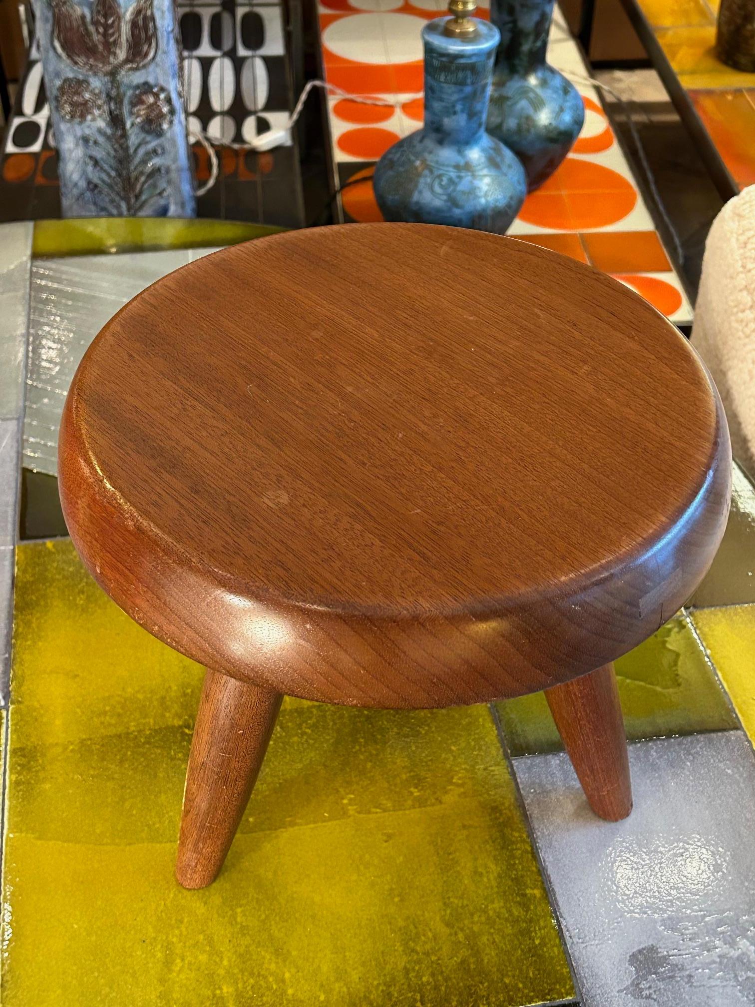 Modern Blond mahogany stool by Charlotte Perriand For Sale